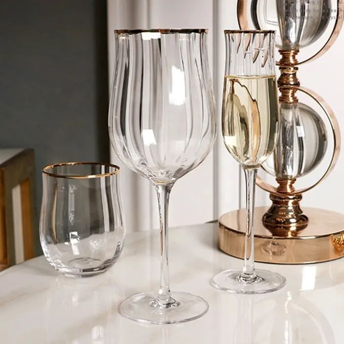 Amazon Hot Sale 100% Lead Free Classical Crystal Hand Blown Long Stem Red Wine Glass