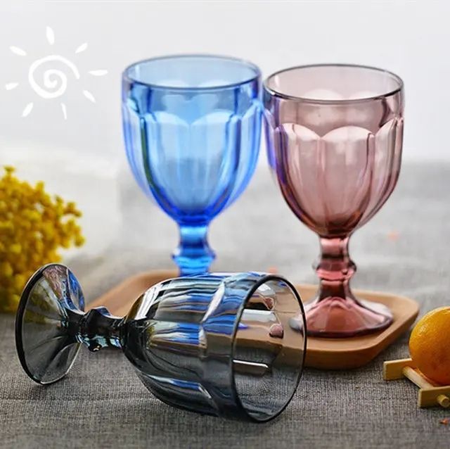 Amazon Hot Sale 100% Lead Free Classical Crystal Hand Blown Long Stem Red Wine Glass