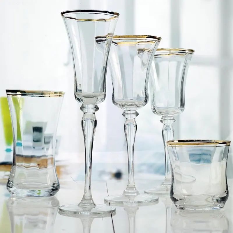 Amazon Hot Sale 100% Lead Free Classical Crystal Hand Blown Long Stem Red Wine Glass