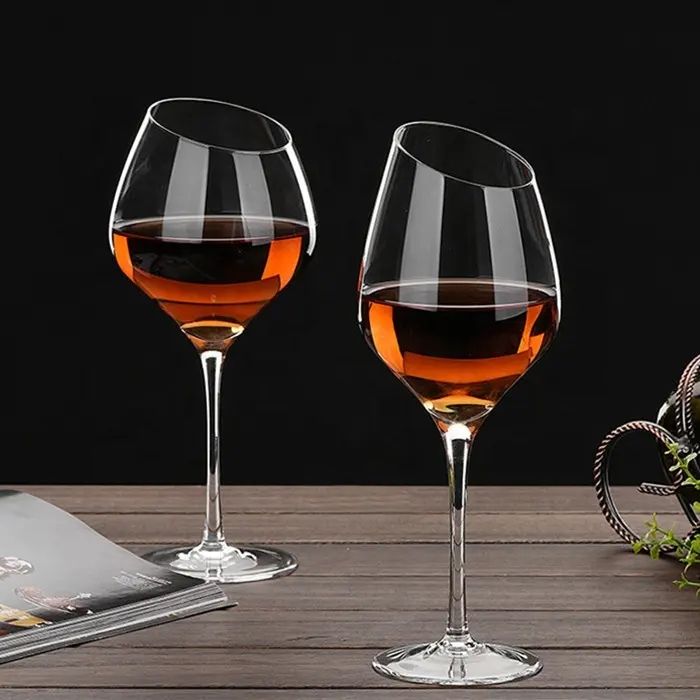 Amazon Hot Sale 100% Lead Free Classical Crystal Hand Blown Long Stem Red Wine Glass