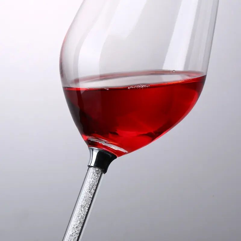 Amazon Hot Sale 100% Lead Free Classical Crystal Hand Blown Long Stem Red Wine Glass