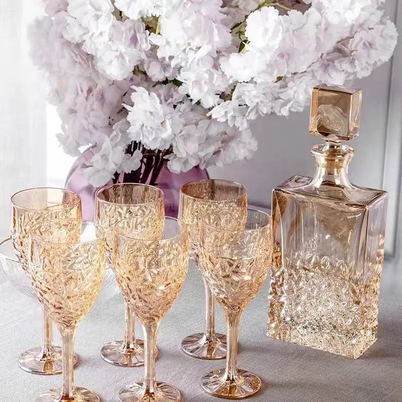 Amazon Hot Sale 100% Lead Free Classical Crystal Hand Blown Long Stem Red Wine Glass
