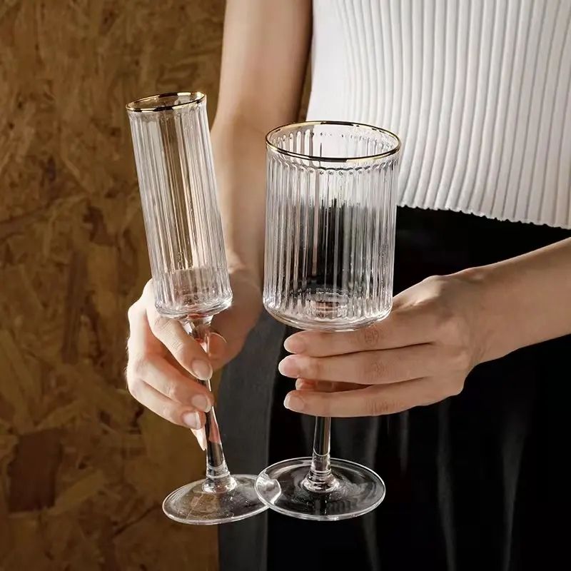 Amazon Hot Sale 100% Lead Free Classical Crystal Hand Blown Long Stem Red Wine Glass