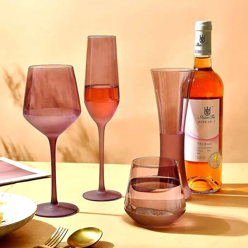 Amazon Hot Sale 100% Lead Free Classical Crystal Hand Blown Long Stem Red Wine Glass