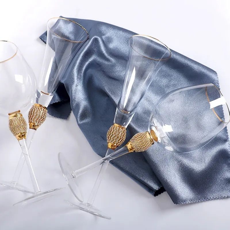 Amazon Hot Sale 100% Lead Free Classical Crystal Hand Blown Long Stem Red Wine Glass