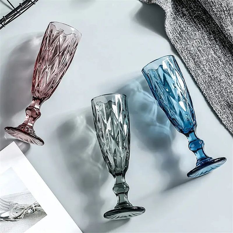 Amazon Hot Sale 100% Lead Free Classical Crystal Hand Blown Long Stem Red Wine Glass