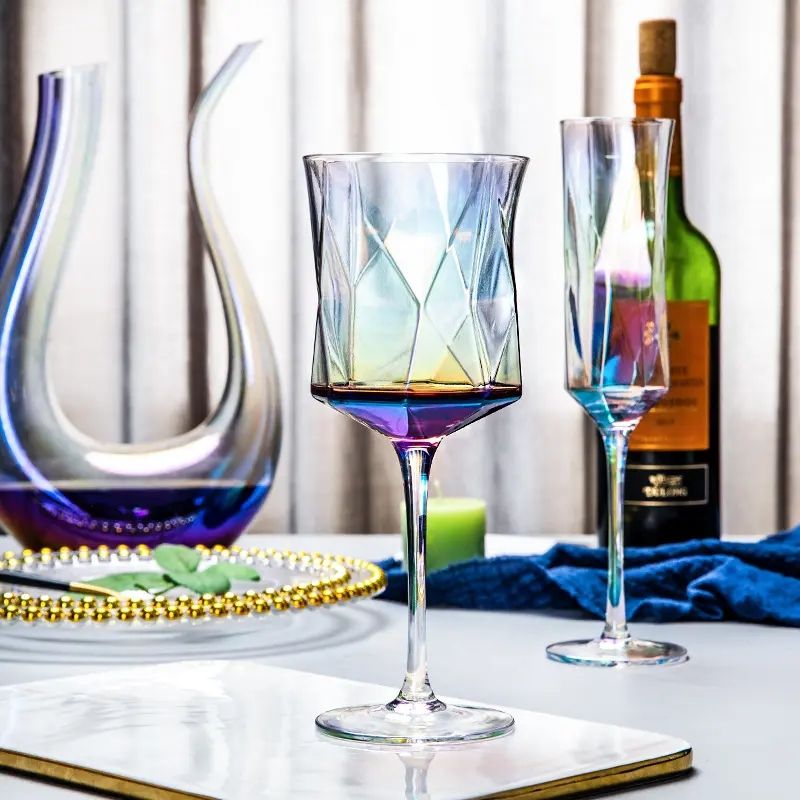 Amazon Hot Sale 100% Lead Free Classical Crystal Hand Blown Long Stem Red Wine Glass