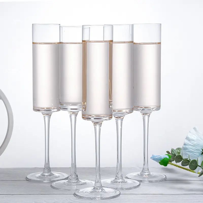 Amazon Hot Sale 100% Lead Free Classical Crystal Hand Blown Long Stem Red Wine Glass