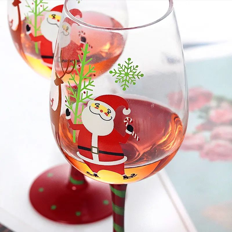 Amazon Hot Sale 100% Lead Free Classical Crystal Hand Blown Long Stem Red Wine Glass