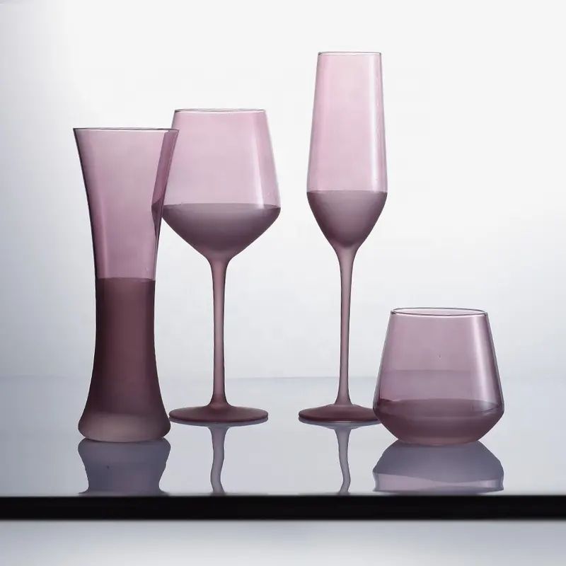 Amazon Hot Sale 100% Lead Free Classical Crystal Hand Blown Long Stem Red Wine Glass