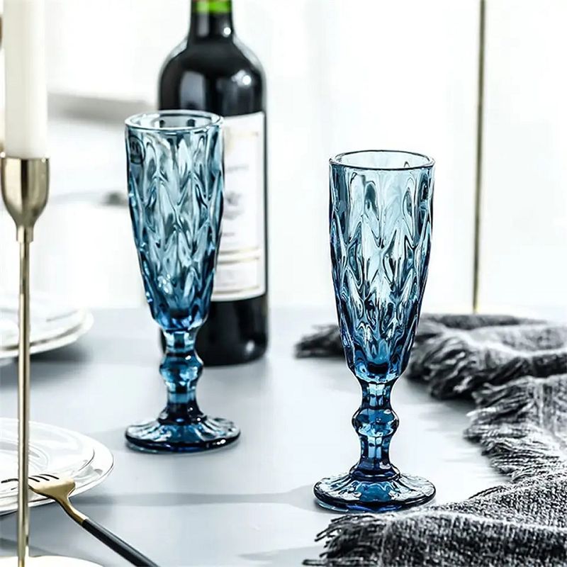 Amazon Hot Sale 100% Lead Free Classical Crystal Hand Blown Long Stem Red Wine Glass