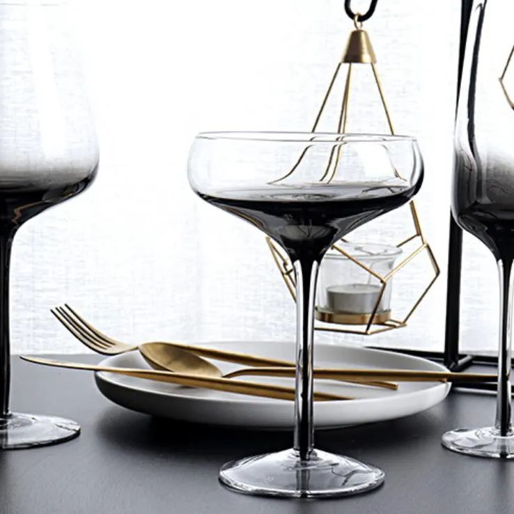 Amazon Hot Sale 100% Lead Free Classical Crystal Hand Blown Long Stem Red Wine Glass