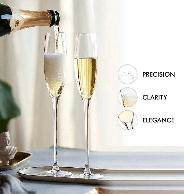 Amazon Hot Sale 100% Lead Free Classical Crystal Hand Blown Long Stem Red Wine Glass
