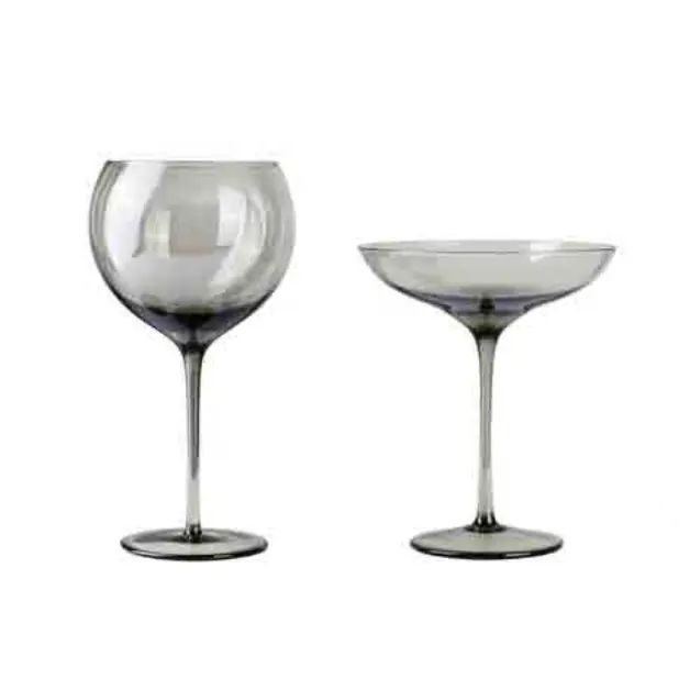 Amazon Hot Sale 100% Lead Free Classical Crystal Hand Blown Long Stem Red Wine Glass