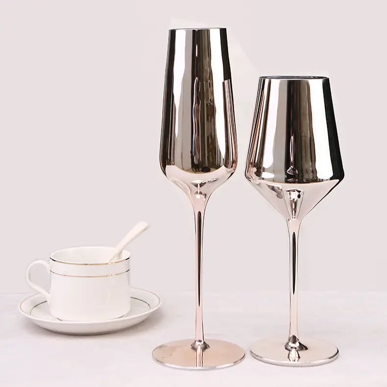 Amazon Hot Sale 100% Lead Free Classical Crystal Hand Blown Long Stem Red Wine Glass