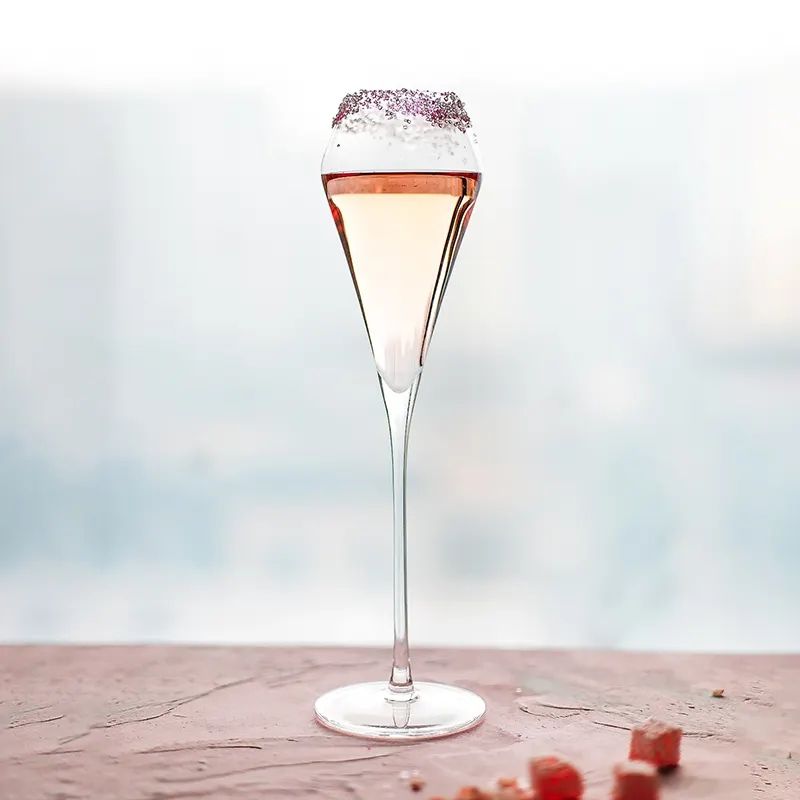 Amazon Hot Sale 100% Lead Free Classical Crystal Hand Blown Long Stem Red Wine Glass