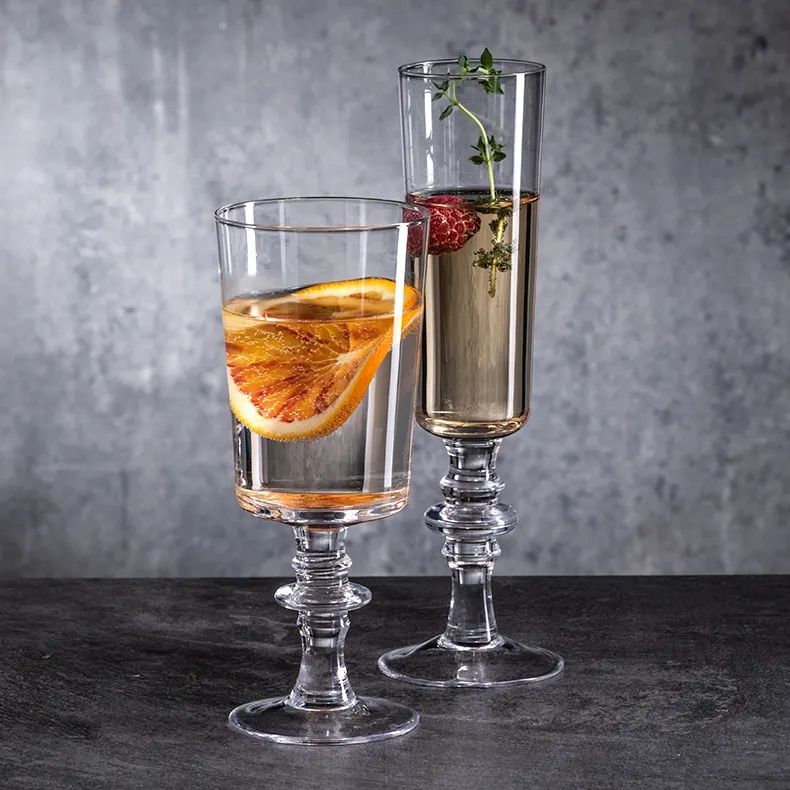 Amazon Hot Sale 100% Lead Free Classical Crystal Hand Blown Long Stem Red Wine Glass