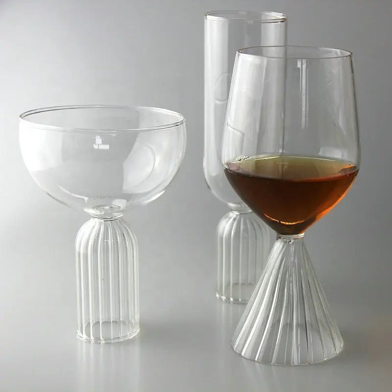 Amazon Hot Sale 100% Lead Free Classical Crystal Hand Blown Long Stem Red Wine Glass