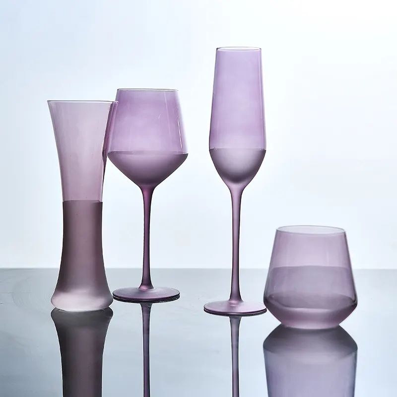 Amazon Hot Sale 100% Lead Free Classical Crystal Hand Blown Long Stem Red Wine Glass