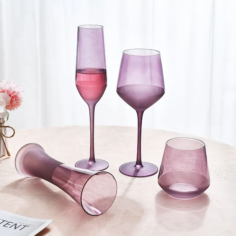 Amazon Hot Sale 100% Lead Free Classical Crystal Hand Blown Long Stem Red Wine Glass