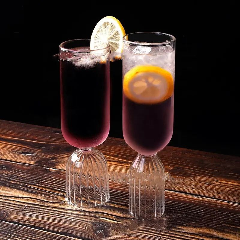 Amazon Hot Sale 100% Lead Free Classical Crystal Hand Blown Long Stem Red Wine Glass