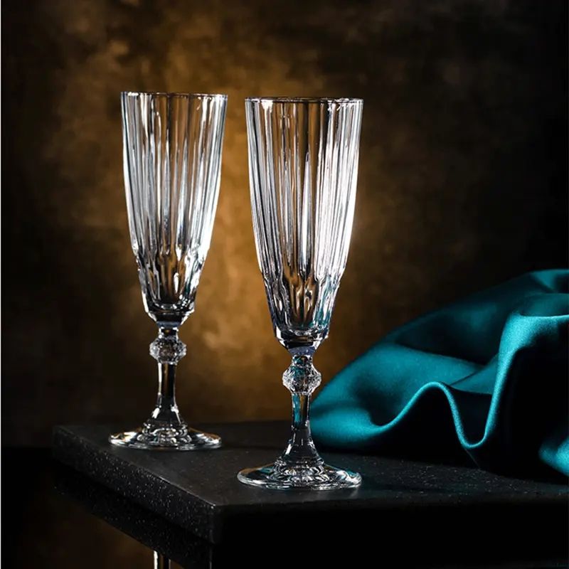 Amazon Hot Sale 100% Lead Free Classical Crystal Hand Blown Long Stem Red Wine Glass