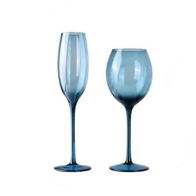 Amazon Hot Sale 100% Lead Free Classical Crystal Hand Blown Long Stem Red Wine Glass