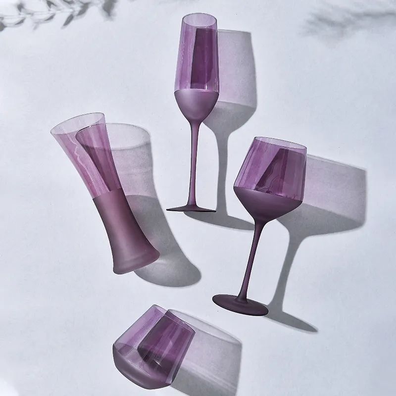 Amazon Hot Sale 100% Lead Free Classical Crystal Hand Blown Long Stem Red Wine Glass