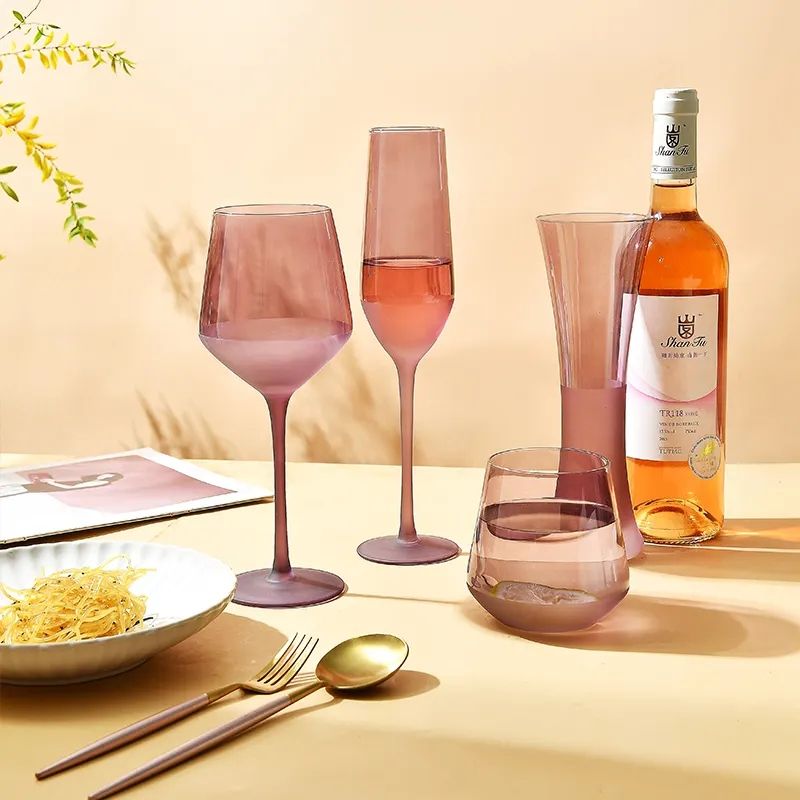 Amazon Hot Sale 100% Lead Free Classical Crystal Hand Blown Long Stem Red Wine Glass