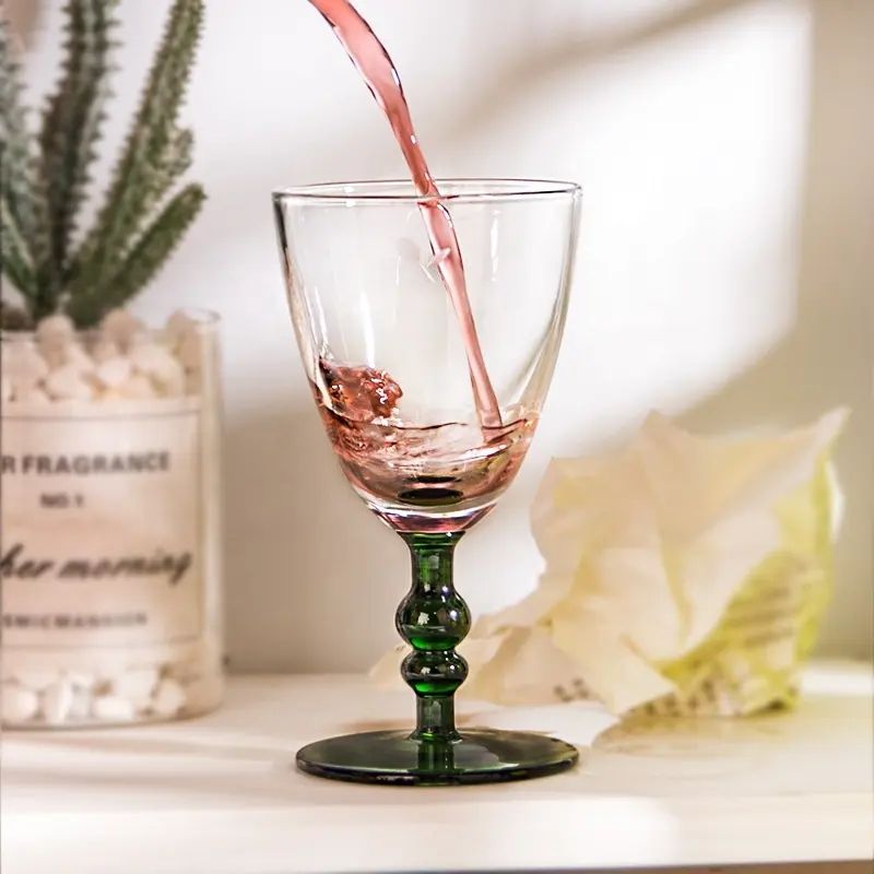 Amazon Hot Sale 100% Lead Free Classical Crystal Hand Blown Long Stem Red Wine Glass