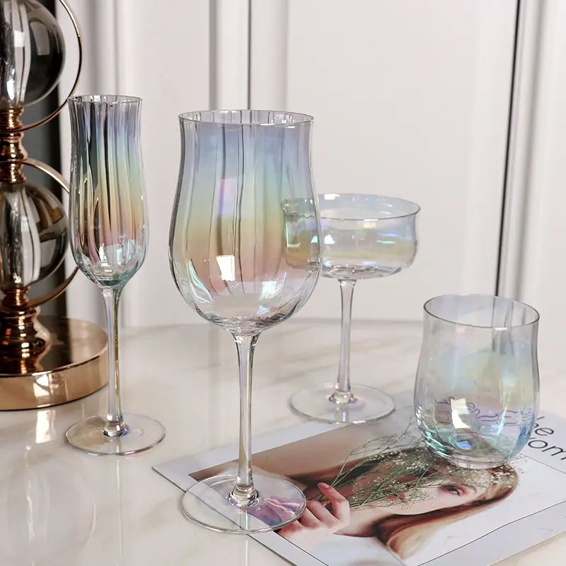 Amazon Hot Sale 100% Lead Free Classical Crystal Hand Blown Long Stem Red Wine Glass