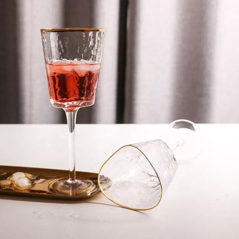 Amazon Hot Sale 100% Lead Free Classical Crystal Hand Blown Long Stem Red Wine Glass