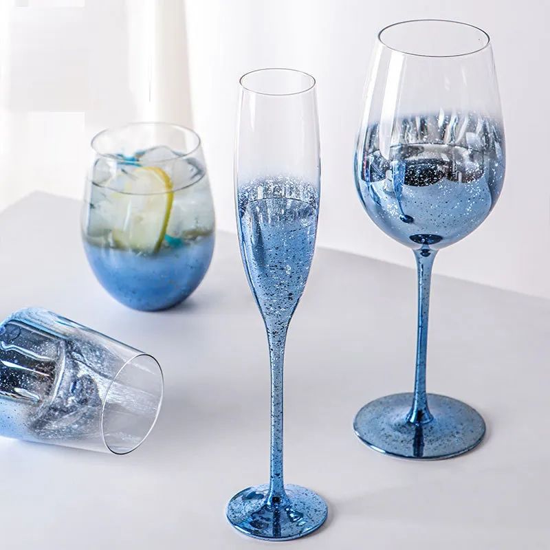 Amazon Hot Sale 100% Lead Free Classical Crystal Hand Blown Long Stem Red Wine Glass