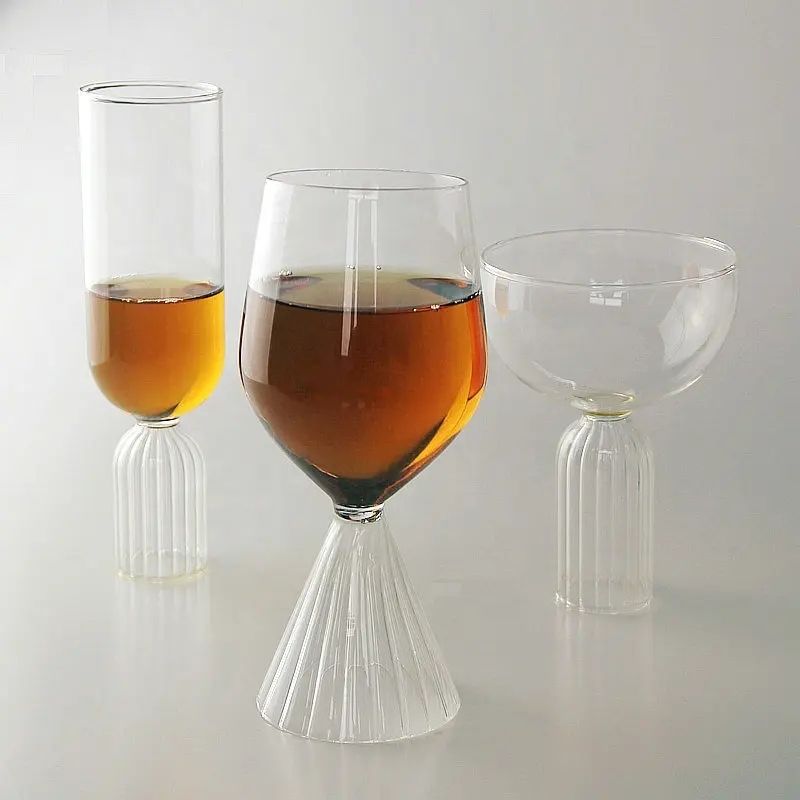 Amazon Hot Sale 100% Lead Free Classical Crystal Hand Blown Long Stem Red Wine Glass