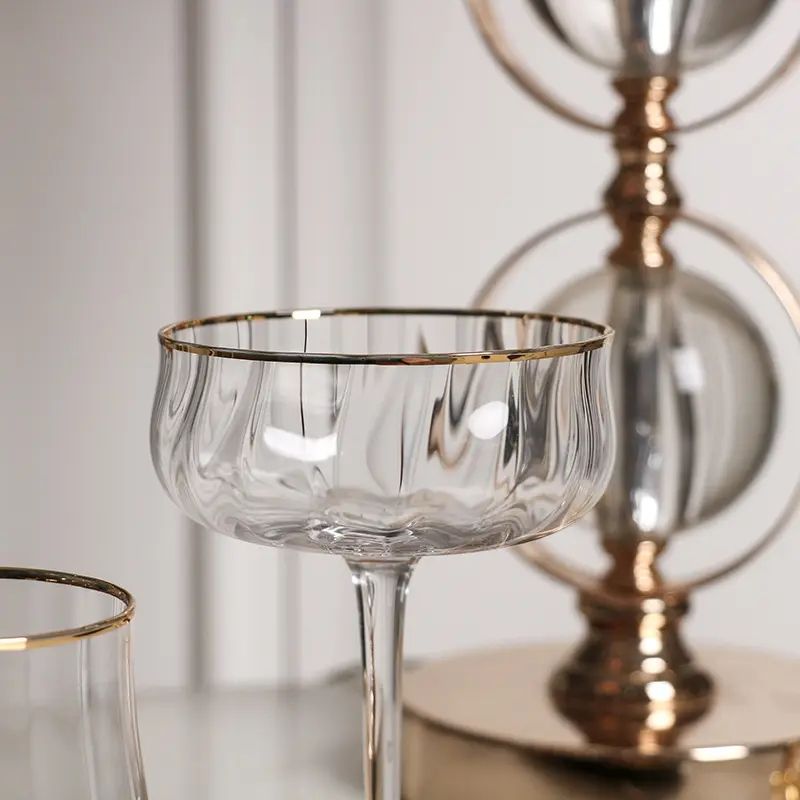 Amazon Hot Sale 100% Lead Free Classical Crystal Hand Blown Long Stem Red Wine Glass