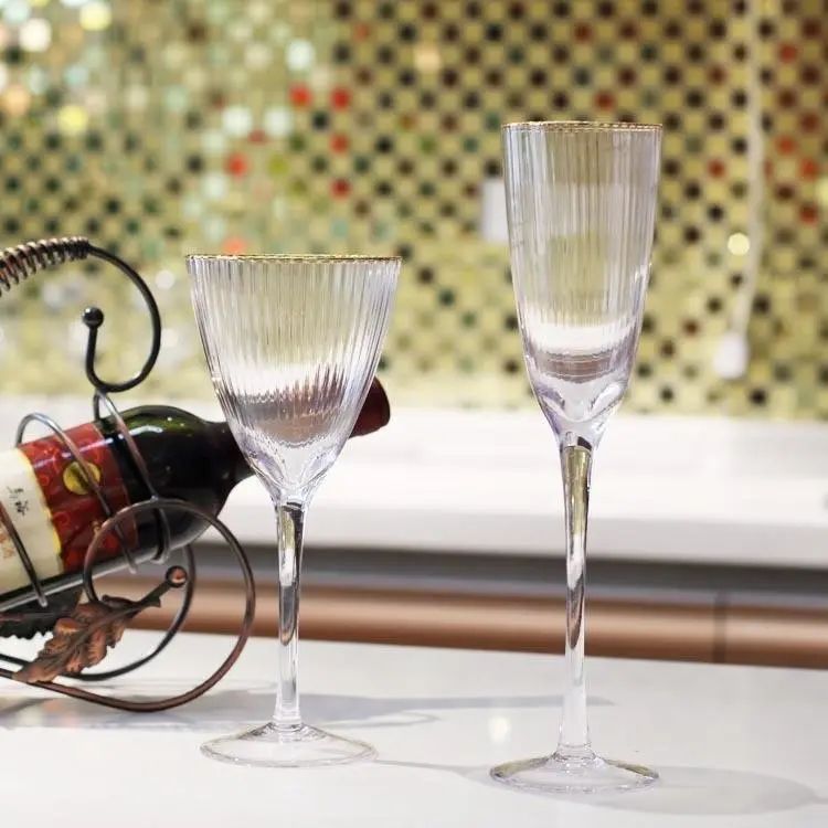 Amazon Hot Sale 100% Lead Free Classical Crystal Hand Blown Long Stem Red Wine Glass