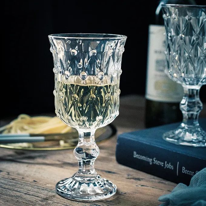 Amazon Hot Sale 100% Lead Free Classical Crystal Hand Blown Long Stem Red Wine Glass