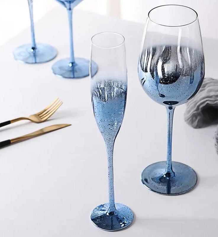 Amazon Hot Sale 100% Lead Free Classical Crystal Hand Blown Long Stem Red Wine Glass