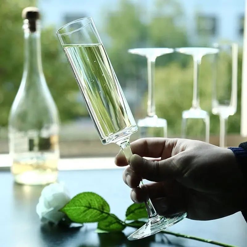 Amazon Hot Sale 100% Lead Free Classical Crystal Hand Blown Long Stem Red Wine Glass