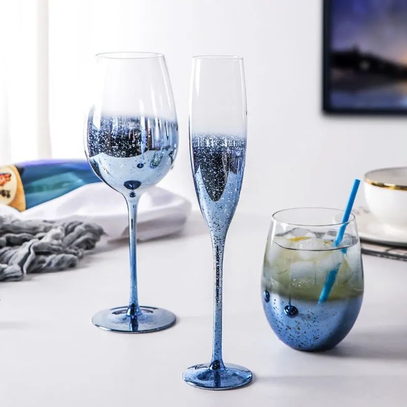 Amazon Hot Sale 100% Lead Free Classical Crystal Hand Blown Long Stem Red Wine Glass
