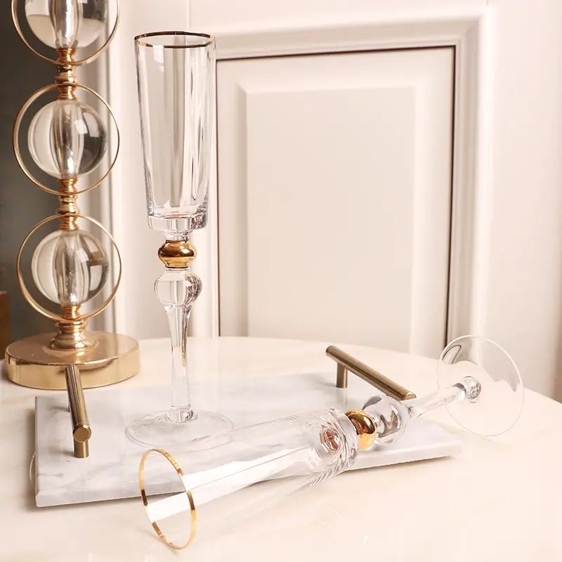 Amazon Hot Sale 100% Lead Free Classical Crystal Hand Blown Long Stem Red Wine Glass