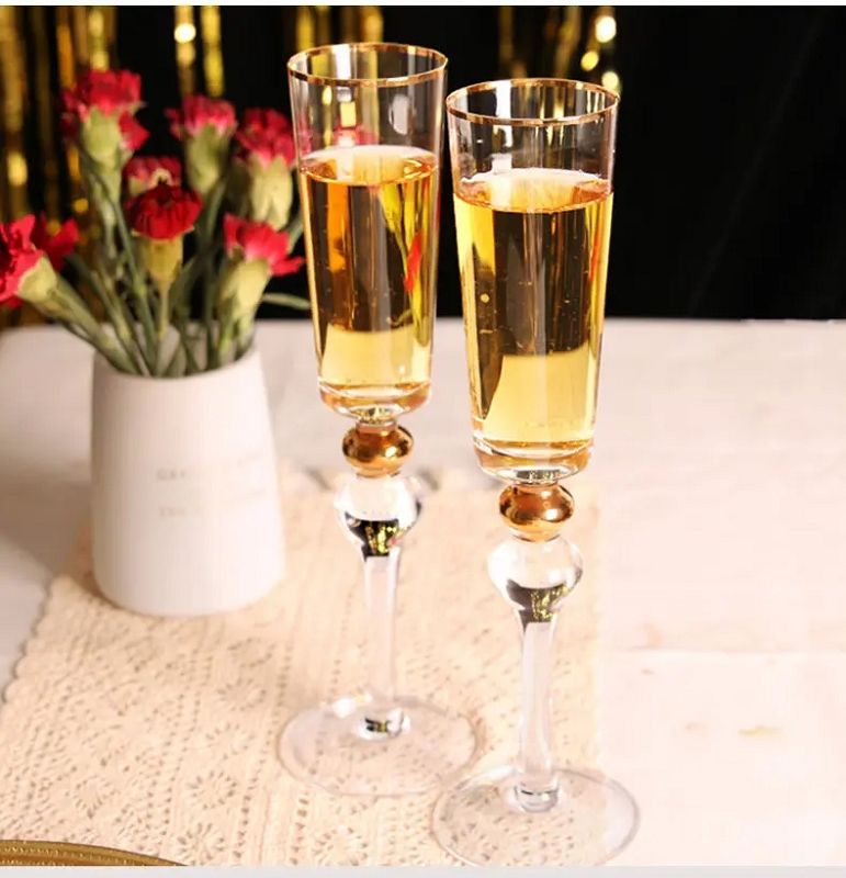 Amazon Hot Sale 100% Lead Free Classical Crystal Hand Blown Long Stem Red Wine Glass
