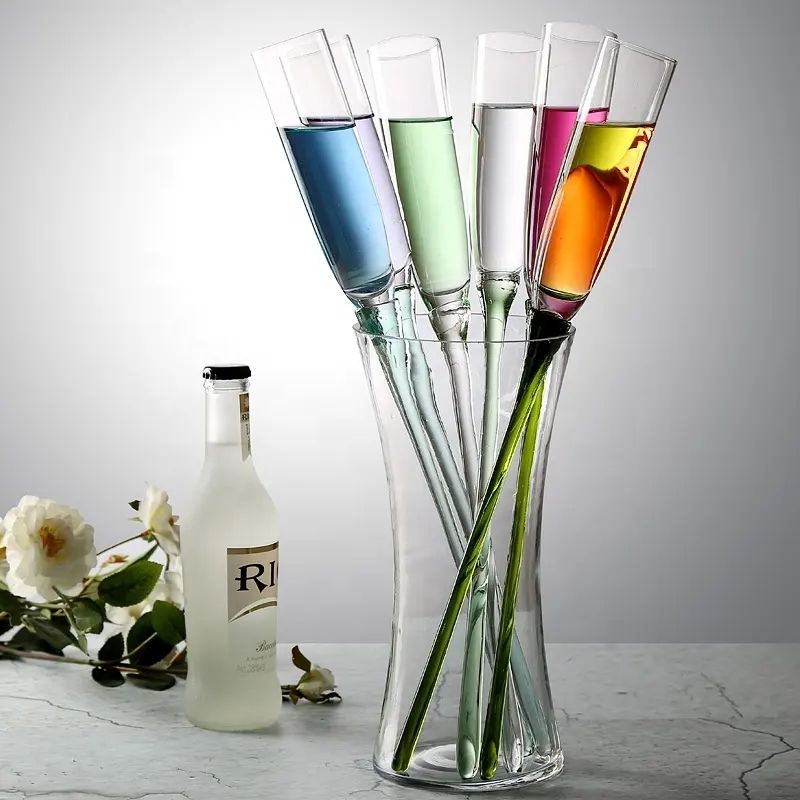 Amazon Hot Sale 100% Lead Free Classical Crystal Hand Blown Long Stem Red Wine Glass