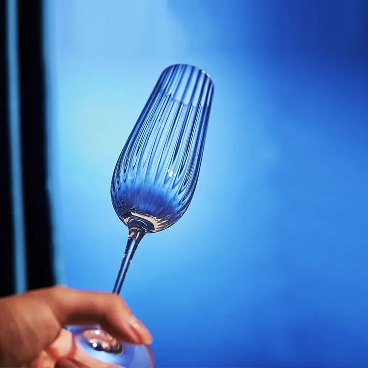 Amazon Hot Sale 100% Lead Free Classical Crystal Hand Blown Long Stem Red Wine Glass