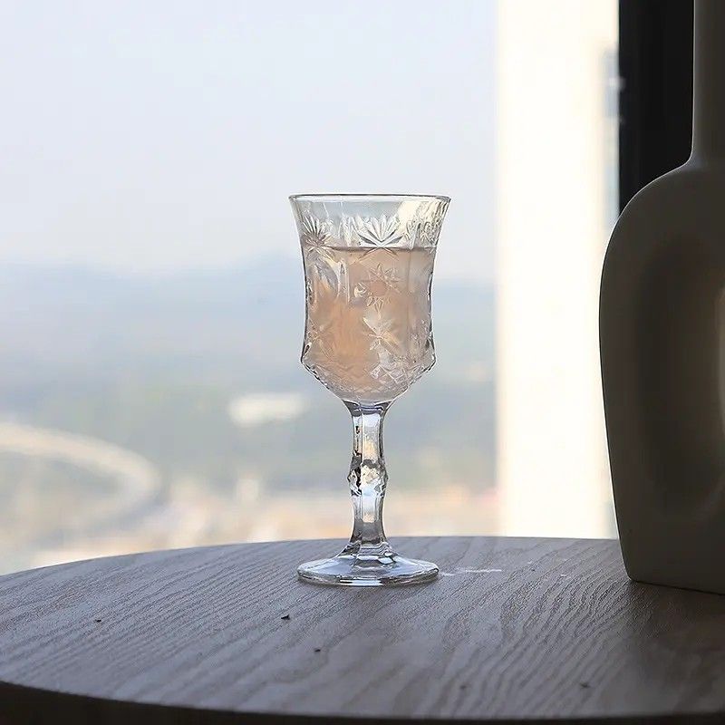 Amazon Hot Sale 100% Lead Free Classical Crystal Hand Blown Long Stem Red Wine Glass