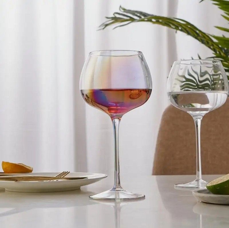 Amazon Hot Sale 100% Lead Free Classical Crystal Hand Blown Long Stem Red Wine Glass