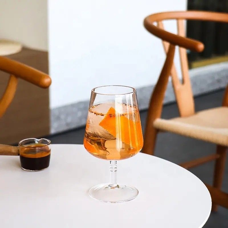 Amazon Hot Sale 100% Lead Free Classical Crystal Hand Blown Long Stem Red Wine Glass