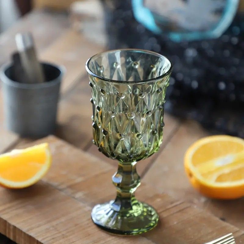 Amazon Hot Sale 100% Lead Free Classical Crystal Hand Blown Long Stem Red Wine Glass