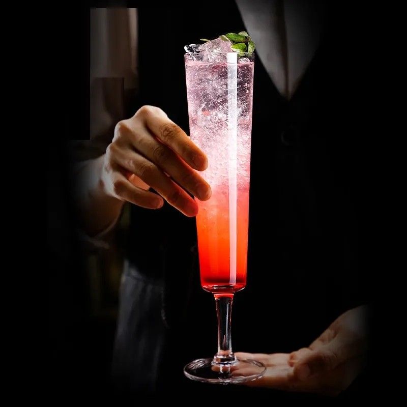 Amazon Hot Sale 100% Lead Free Classical Crystal Hand Blown Long Stem Red Wine Glass