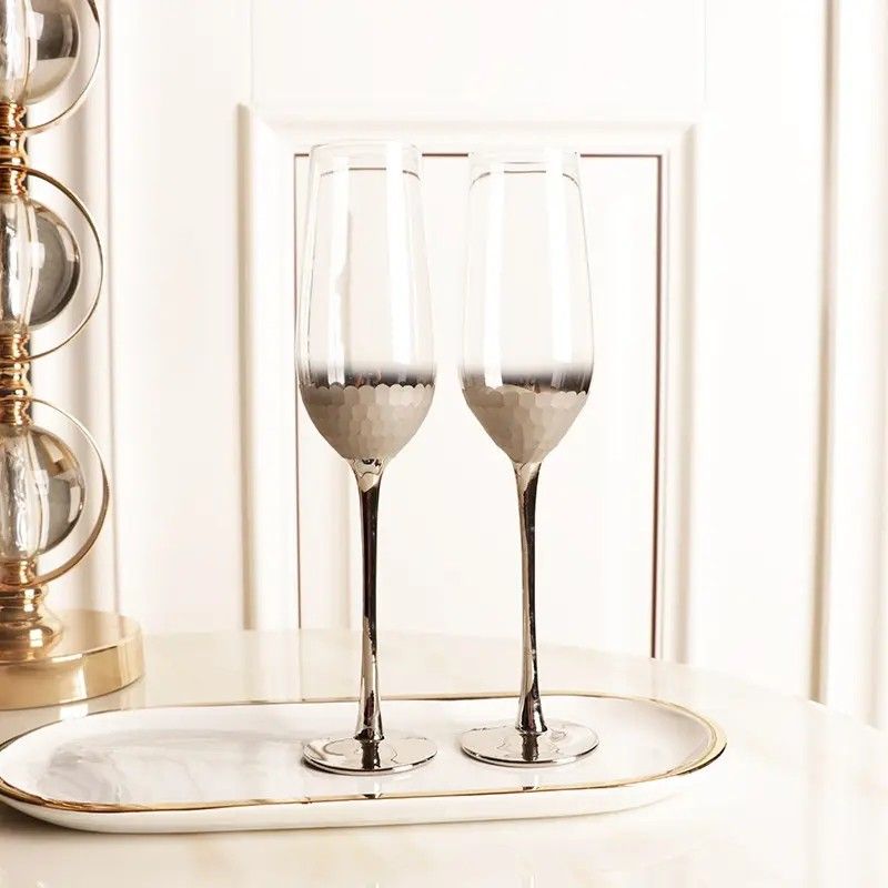 Amazon Hot Sale 100% Lead Free Classical Crystal Hand Blown Long Stem Red Wine Glass